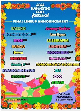 2023 Weverse Con Festival 라인업 포스터
